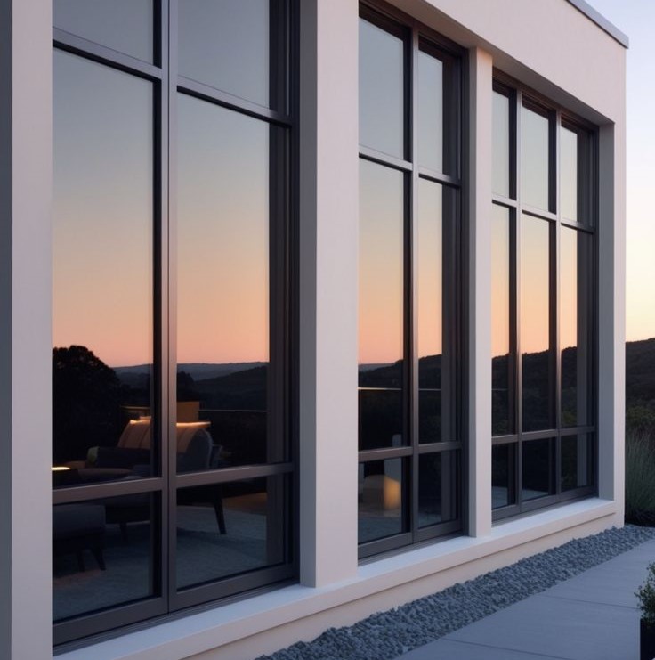 پنجره‌های آلومینیومی با شیشه سکوریت