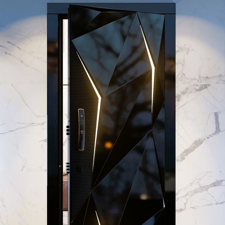 درب آلومینیومی با طراحی سه‌بعدی