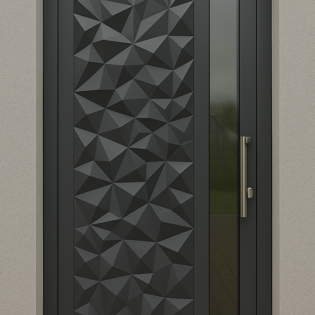 درب آلومینیومی با طراحی سه‌بعدی