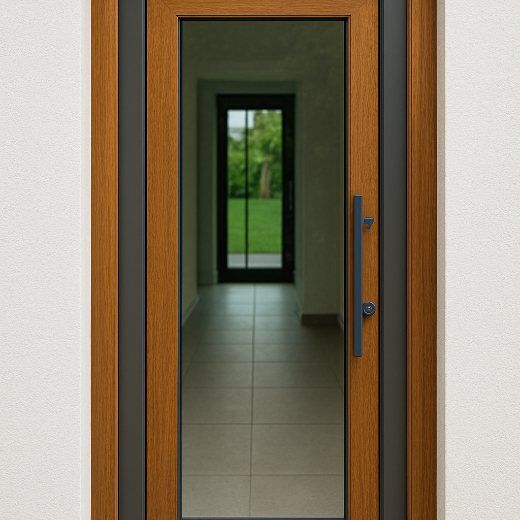 درب آلومینیومی با قاب‌چوبی