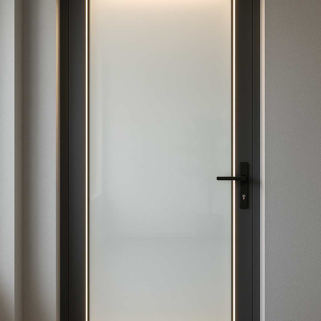 درب آلومینیومی با شیشه‌هوشمند