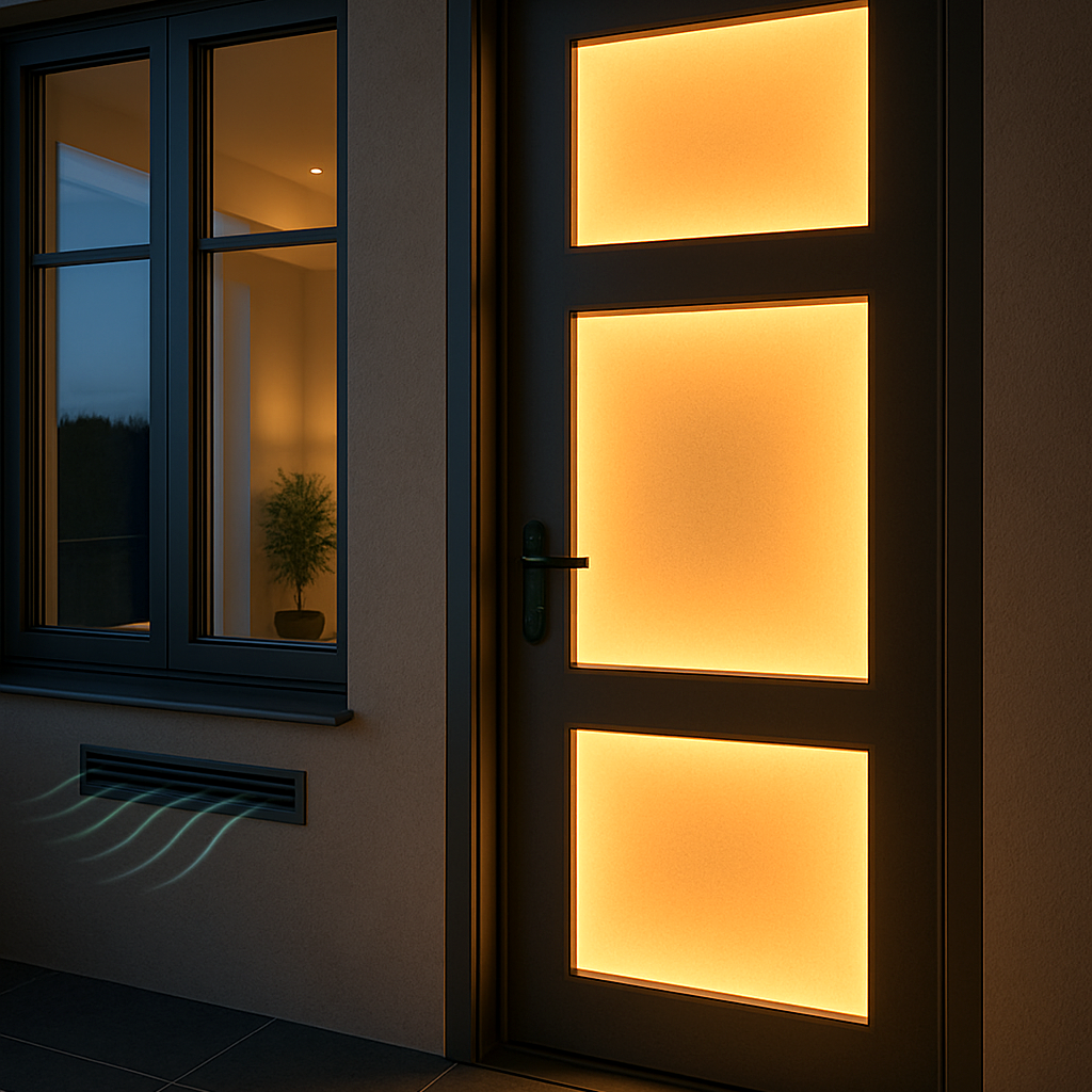 درب آلومینیومی با نورپردازی داخلی