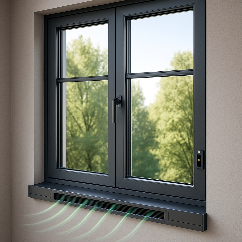 پنجره آلومینیومی با تهویه‌ خودکار